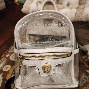 Juicy Couture white and clear backpack